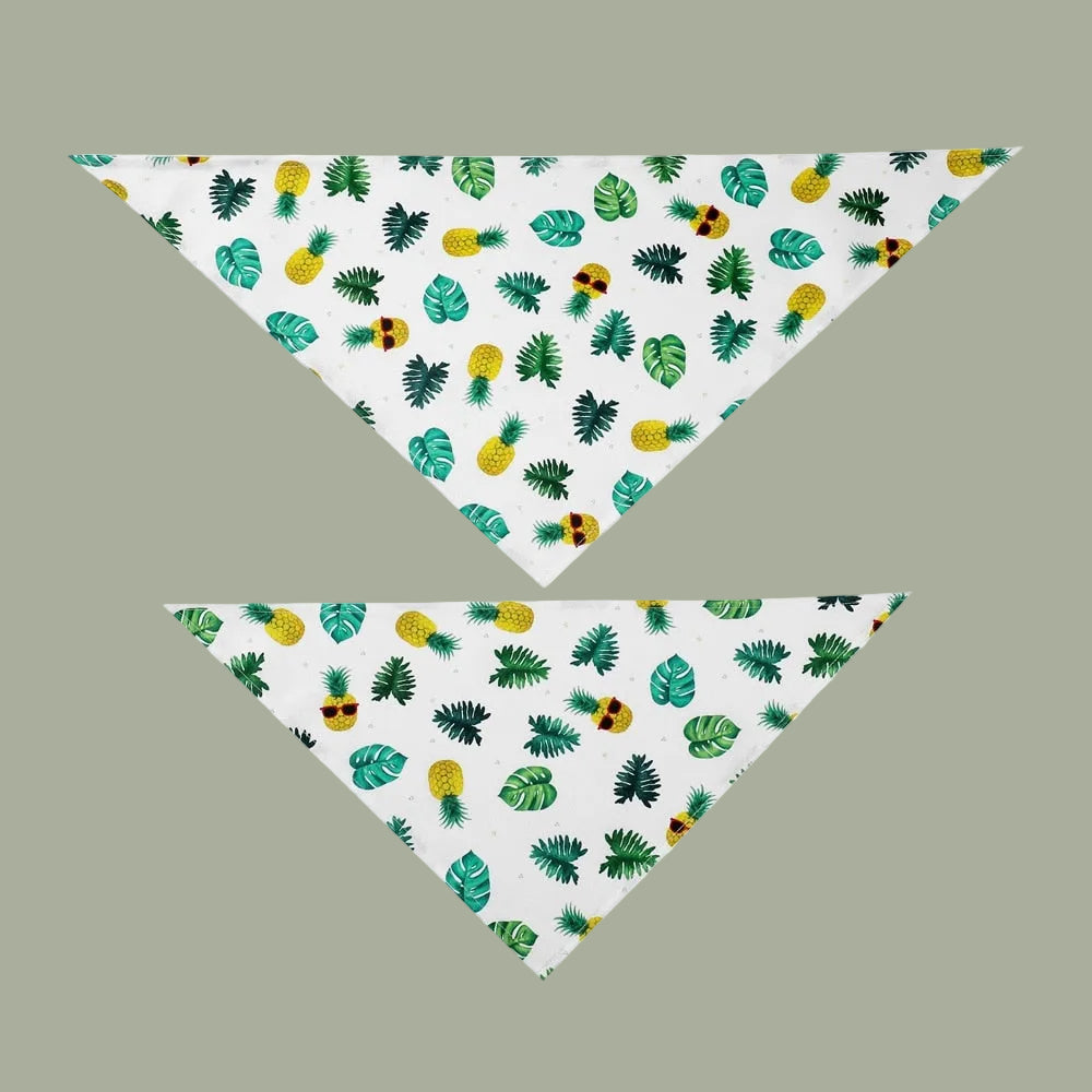 Fruit Print Pet Dog Bandana Small Dog Cat Scarf Adjustable Cotton Dog Puppy Bandanas Bibs Summer Pet Dog Grooming Accessories