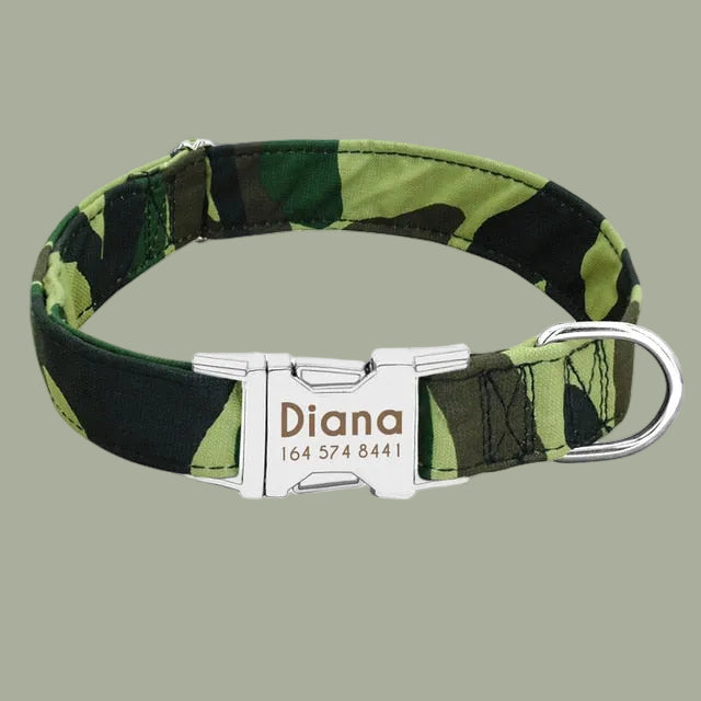 Dog Collar Personalized Nylon Pet Dog Tag Collar Custom Puppy Cat Nameplate ID Collars Adjustable For Medium Large Dogs Engraved