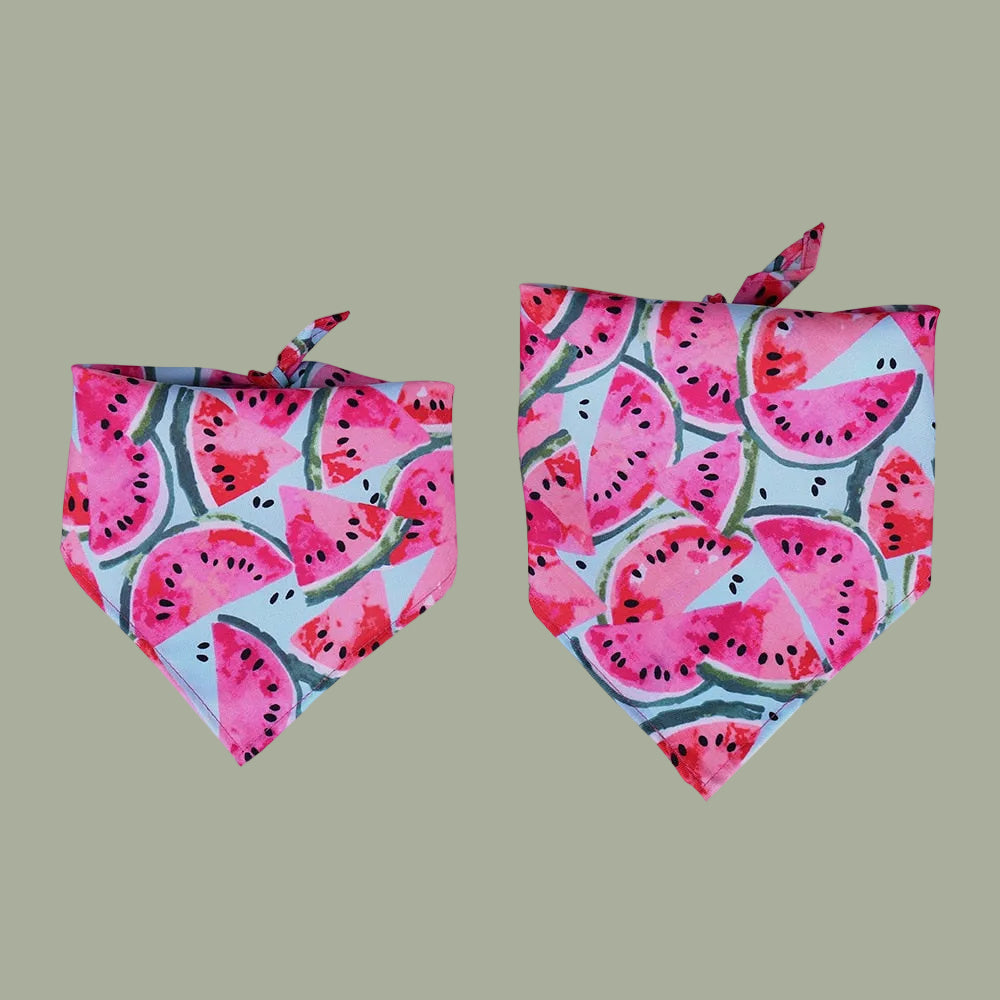 Fruit Print Pet Dog Bandana Small Dog Cat Scarf Adjustable Cotton Dog Puppy Bandanas Bibs Summer Pet Dog Grooming Accessories
