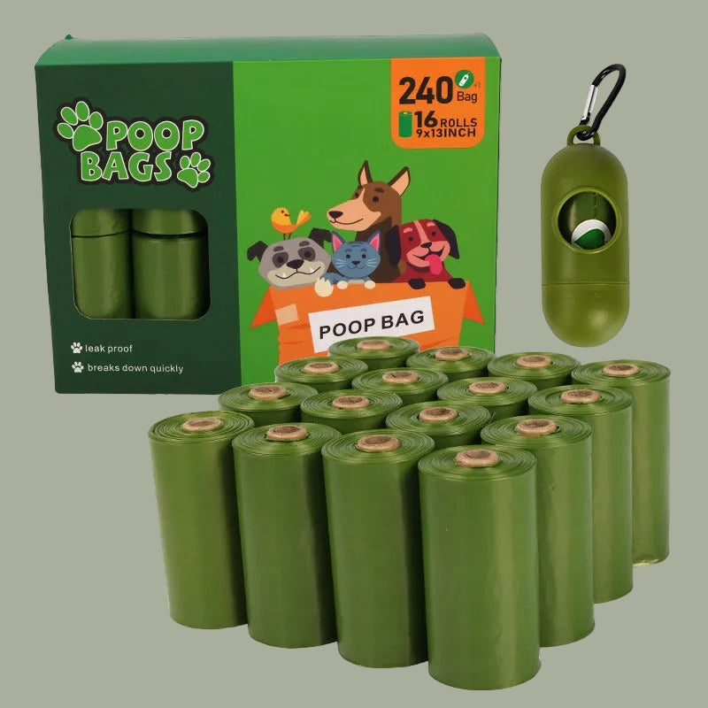 Pet compost garbage bag new color box dog poop bag without printing biodegradable dispenser box packaging