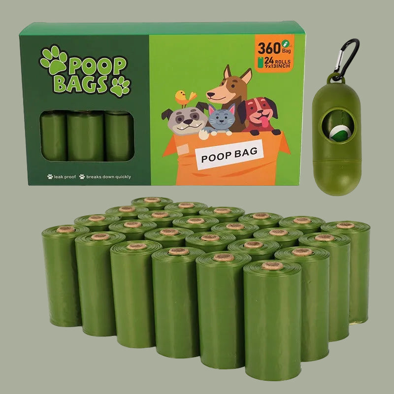 Pet compost garbage bag new color box dog poop bag without printing biodegradable dispenser box packaging