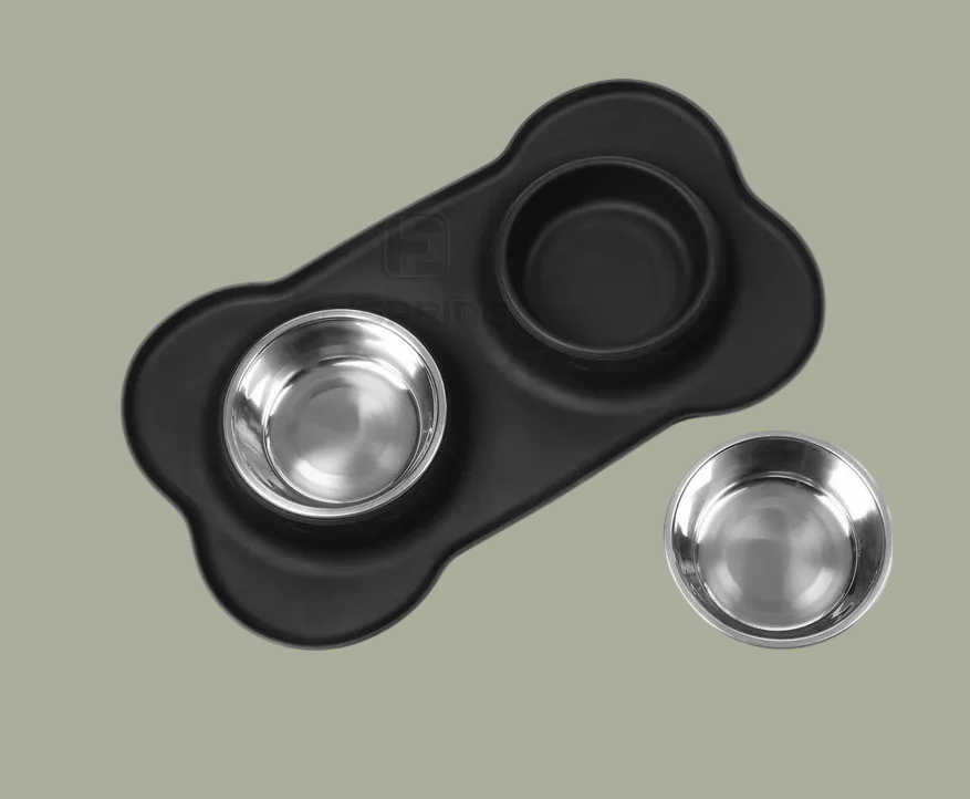 Gomaomi Stainless Steel Dog Bowl No Spill Non-Skid Silicone Mat Feeder Bowls Pet Bowl for Dogs Cats and Pets