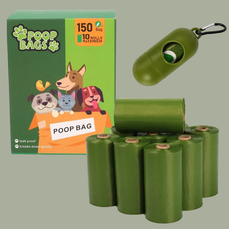 Pet compost garbage bag new color box dog poop bag without printing biodegradable dispenser box packaging