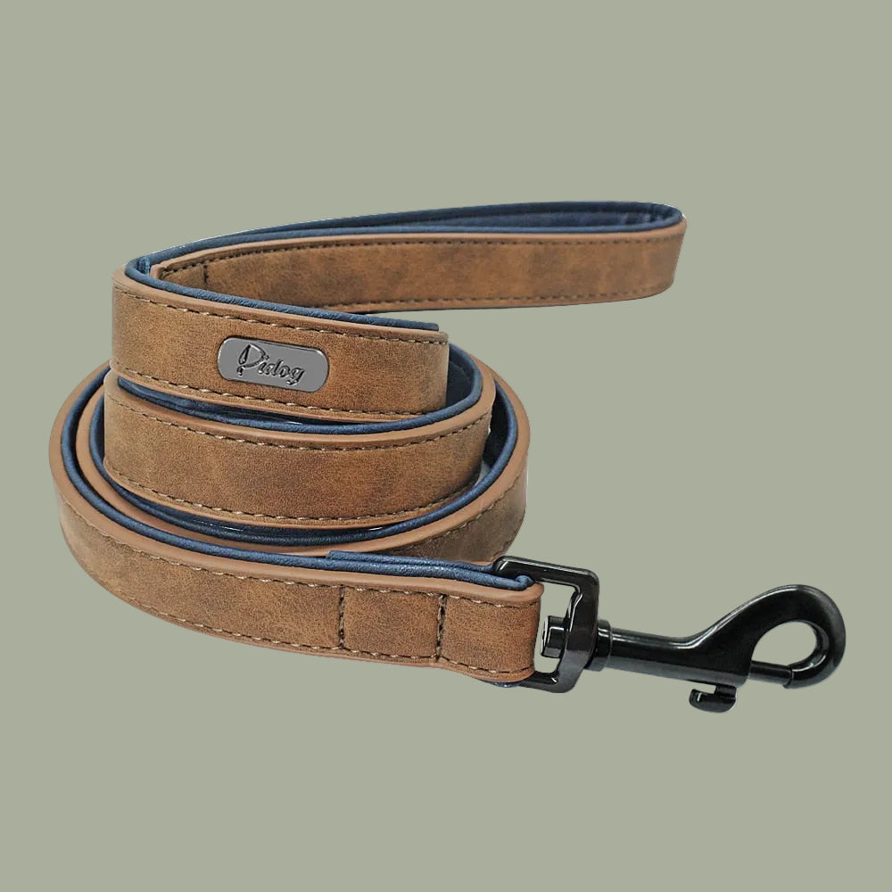 Custom Dog Collars Leather Personalized Pet Dog Tag Collar Leash Lead For Small Medium Large Dogs Pitbull Bulldog Pugs Beagle