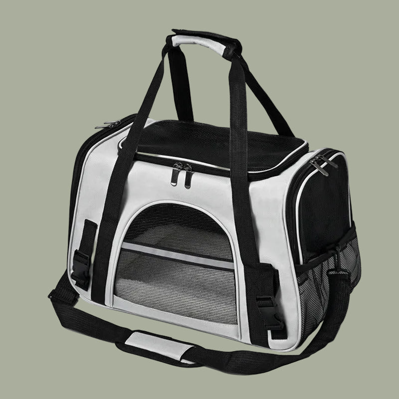 Foldable & Expandable Pet Carrier Bag - Mesh Breathable Cat/Dog Travel Bag, Convertible Crossbody Handbag for Small Pets