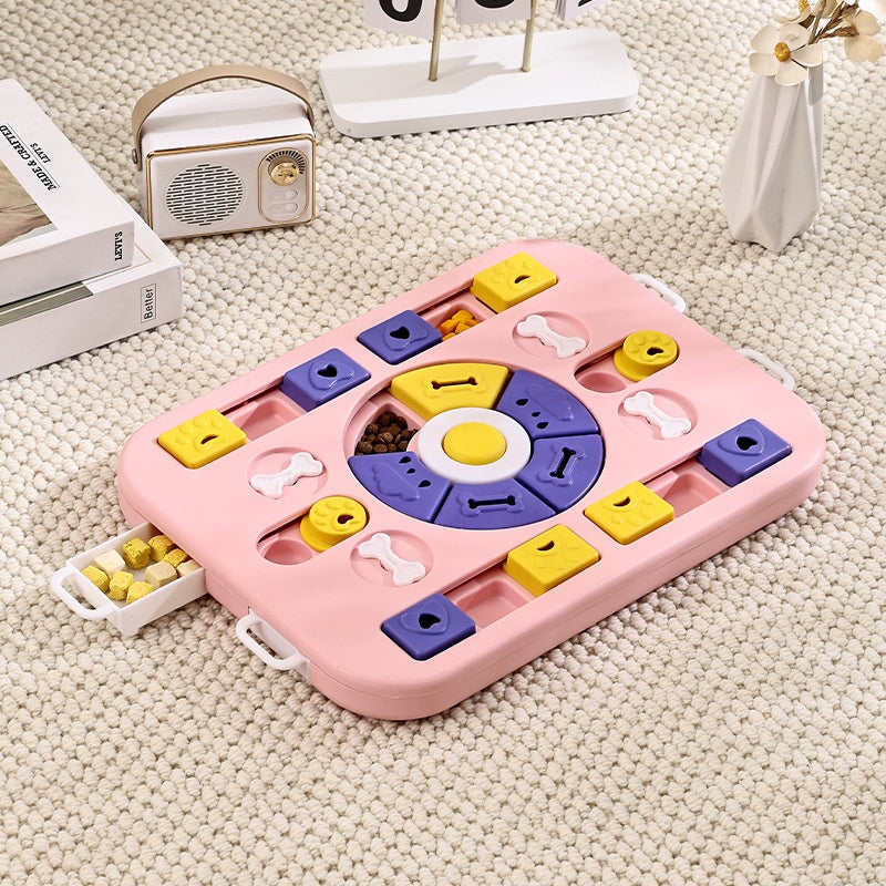 Interactive Slow Feeder Dog Bowl - Puzzle Toy for Pets