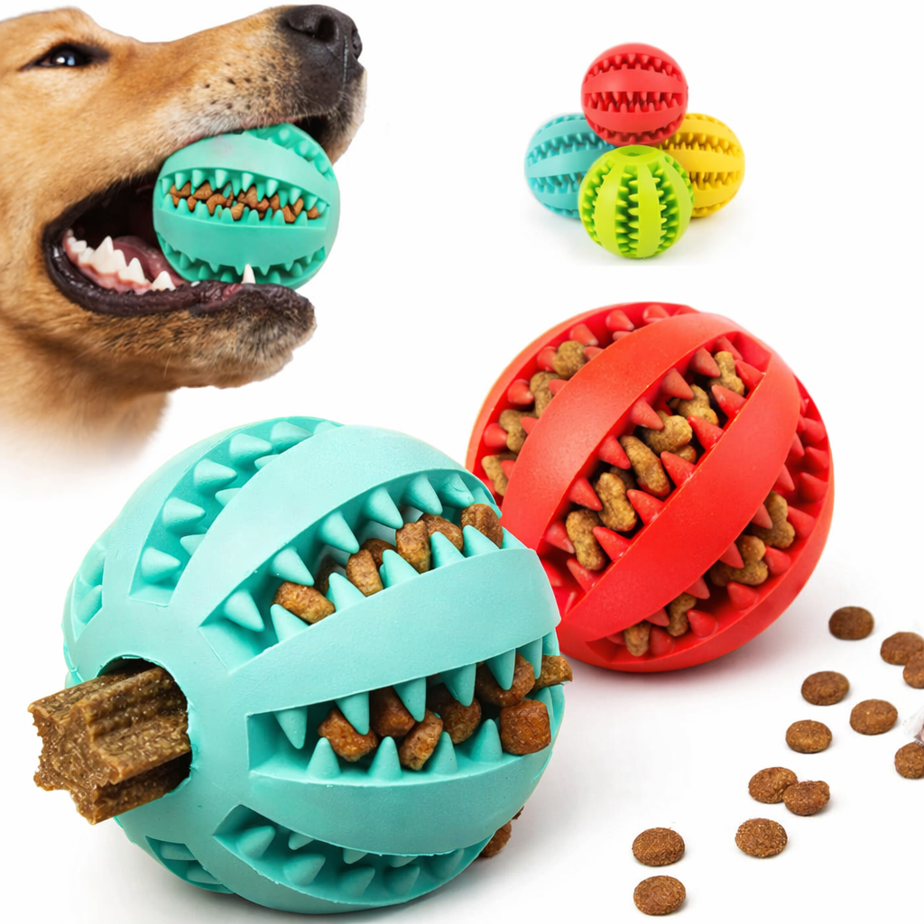 Dog Toy Ball Interactive Rubber Balls Puppy Chewing Toys Pet Tooth Cleaning Ball Cats Pets Food Treat Feeder Silicone Balls Toy