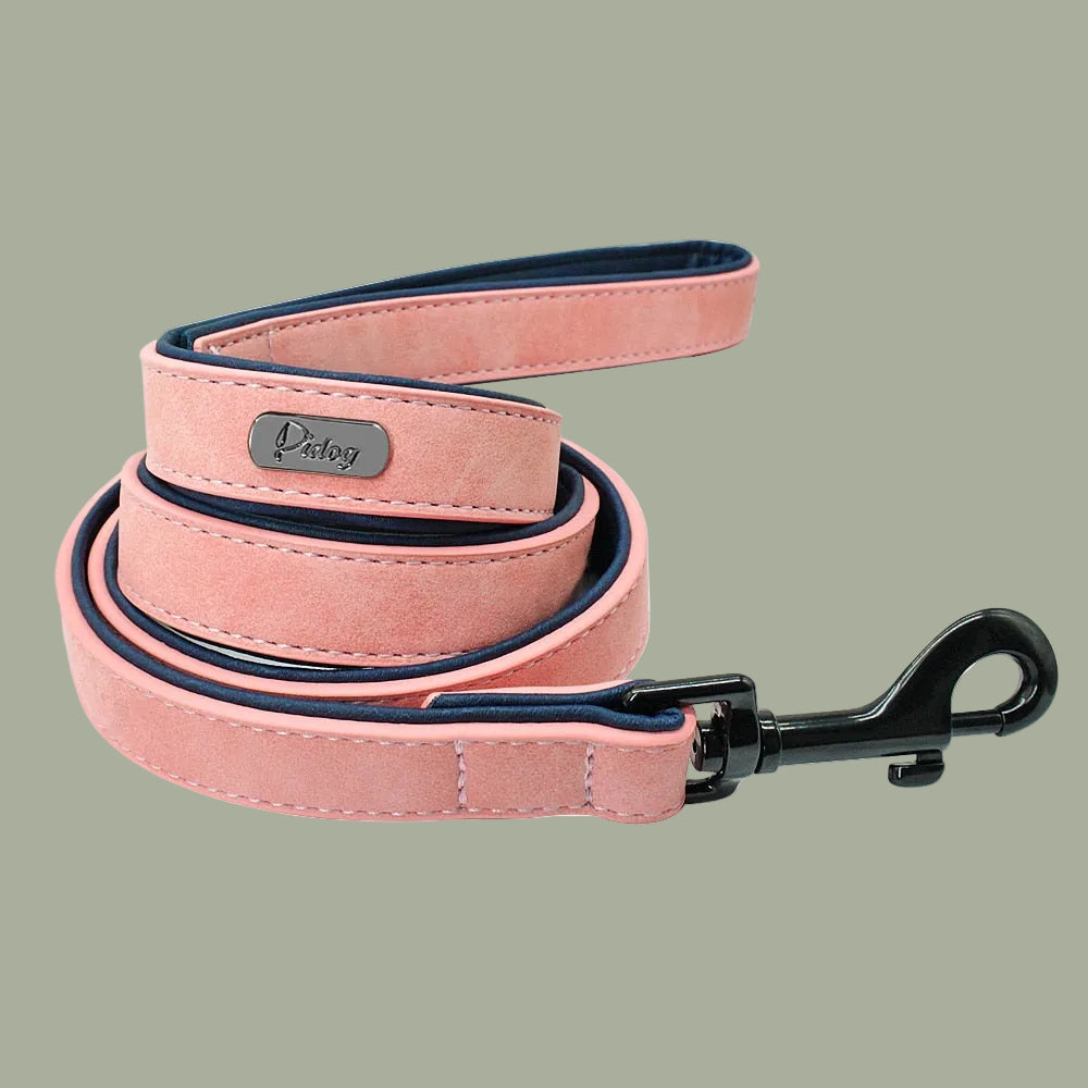Custom Dog Collars Leather Personalized Pet Dog Tag Collar Leash Lead For Small Medium Large Dogs Pitbull Bulldog Pugs Beagle