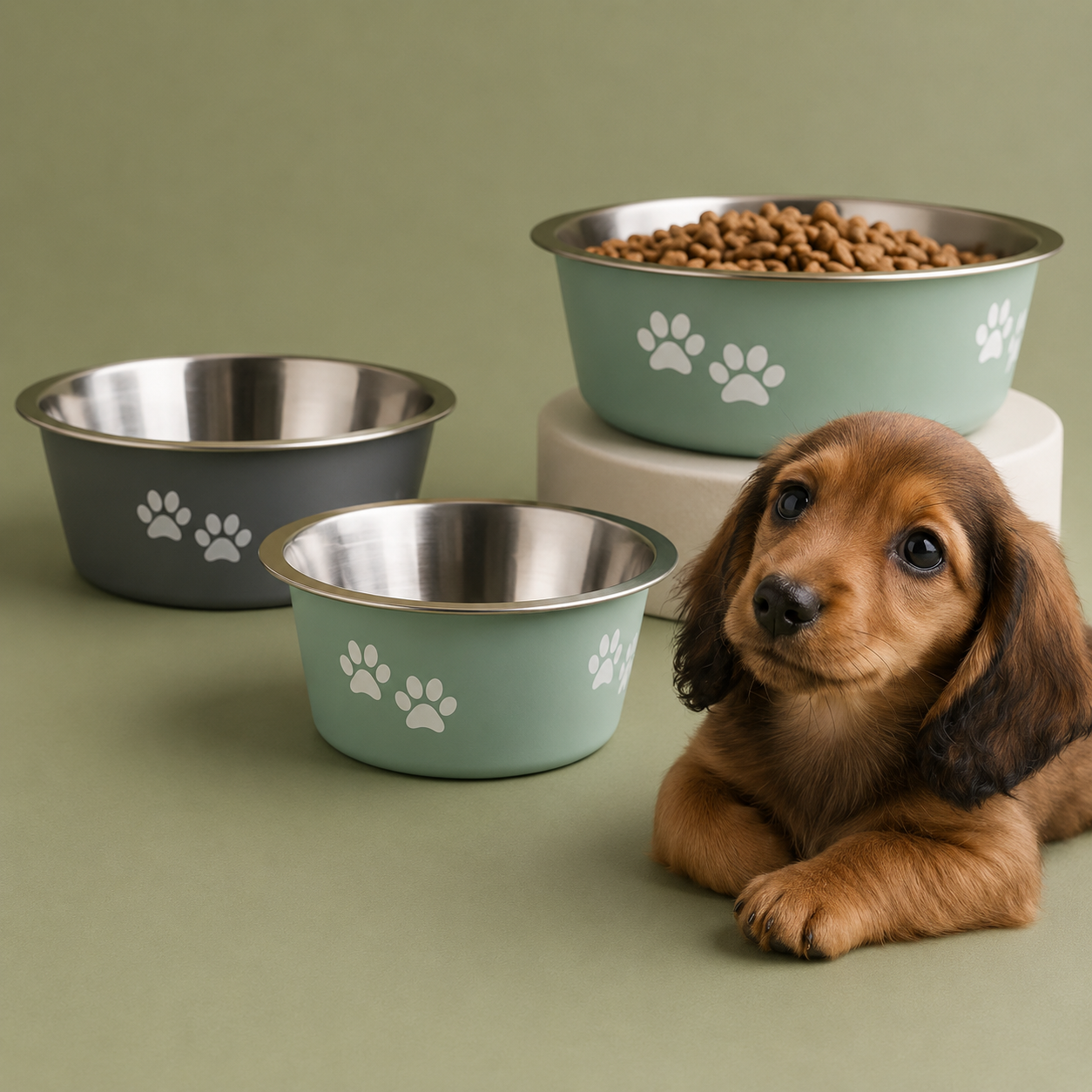 Non-slip Dog Bowls For Small Medium Large Dog Feeder Bowls And Drinkers Stainless Steel Pet Feeders Pets Dogs Accessories
