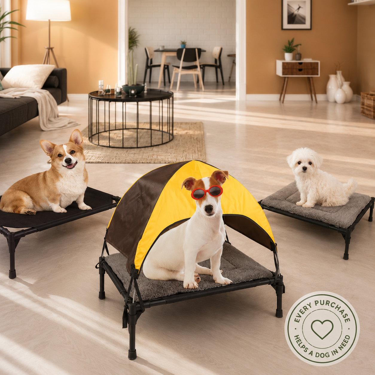Pet camping marching bed small and medium-sized dogs moisture-proof folding bed cat and dog bed detachable pet tent